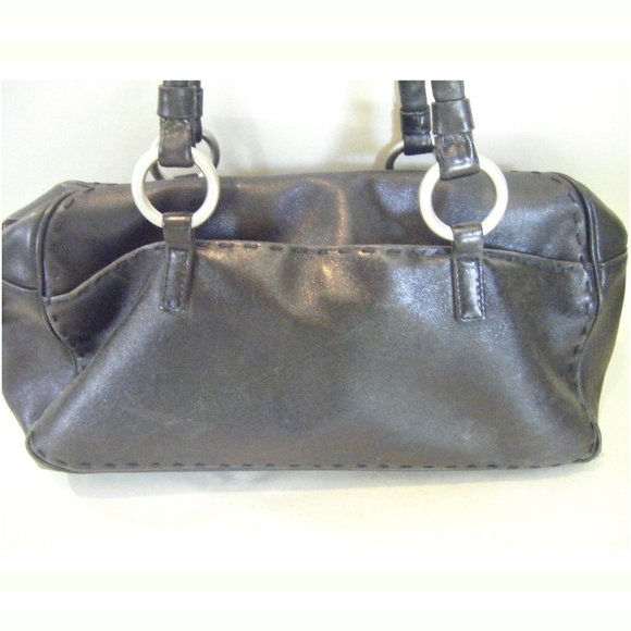 Black Leather Max Studio Shoulder Purse - Picture 1 of 10